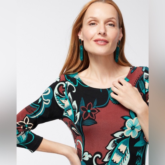 CHICO’S Petite Traveler Floral Dress Size 1 Medium/8 - Picture 7 of 11